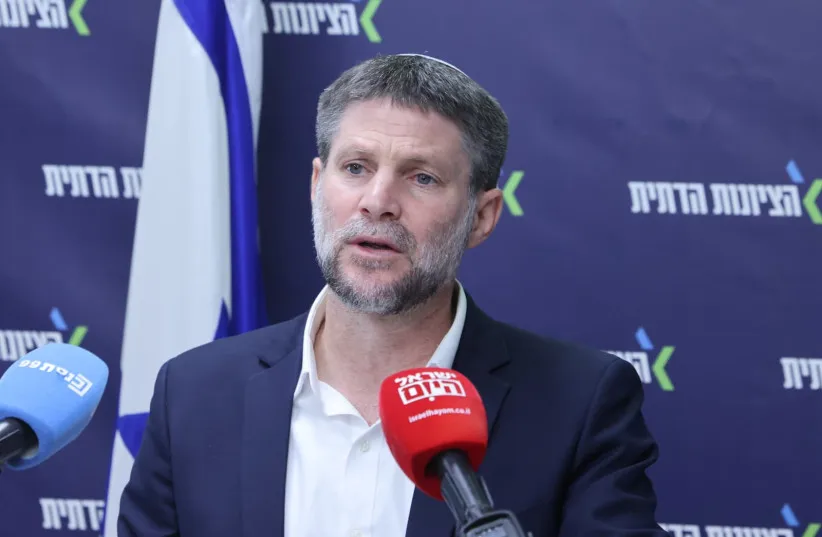 Bezalel Smotrich speaks to the press on March 23, 2026.