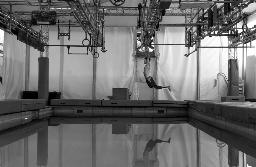 Resilience; Sgt First Class Matan Misan lost both his legs in battle on Dec 22nd, 2023 in Khan Yunis, Gaza. He is reclaiming his strength and freedom through aerial acrobatics. (credit: Chen G. Schimmel)