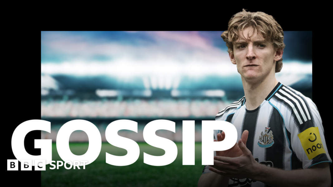 A graphic of Premier League players from every team in the division in 2025-26 season, with the Premier League trophy in front of them.