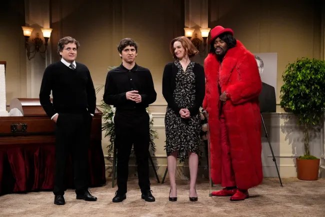Jeremy Culhane, Marcello Hernández, Ashley Padilla, and host Colman Domingo during an episode of 'Saturday Night Live'.