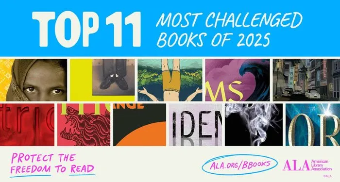 collage of ALA's most challenged books in 2026