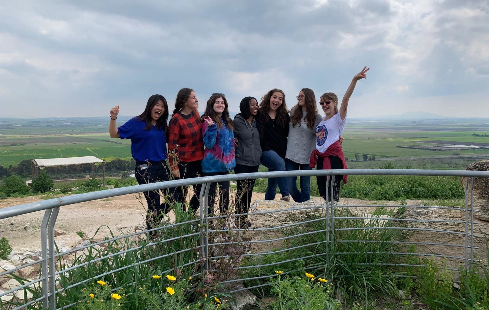 Galit Shapira with her Tel Aviv University classmates on one of the field trips.
