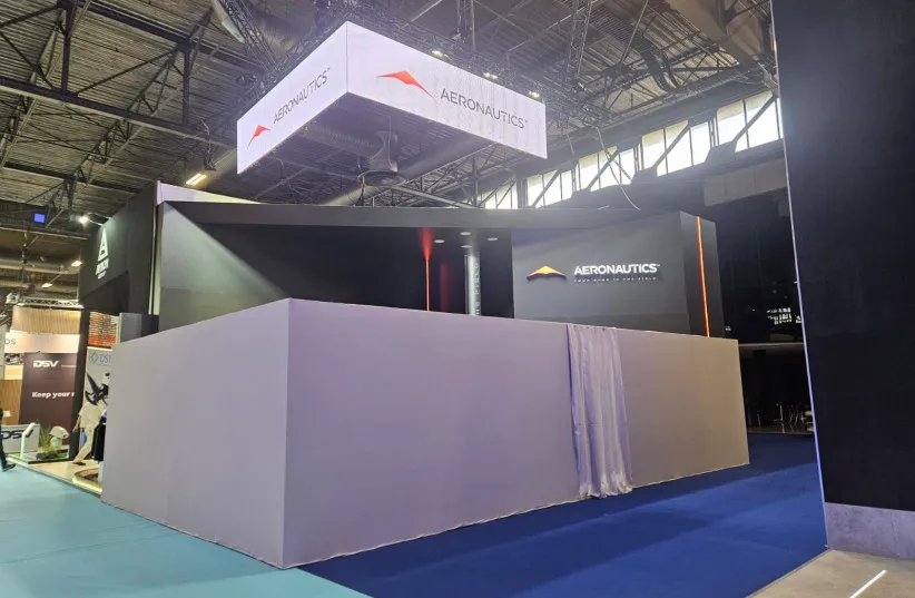Aeronautic's booth at Eurosatory 2026, blocked off by the French