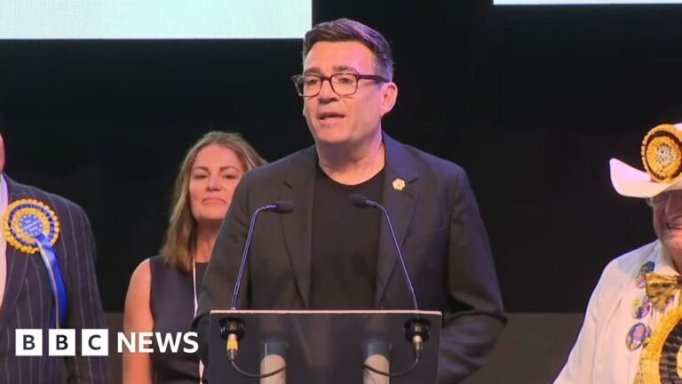 Burnham says 'this is a final chance to change' in his victory speech
