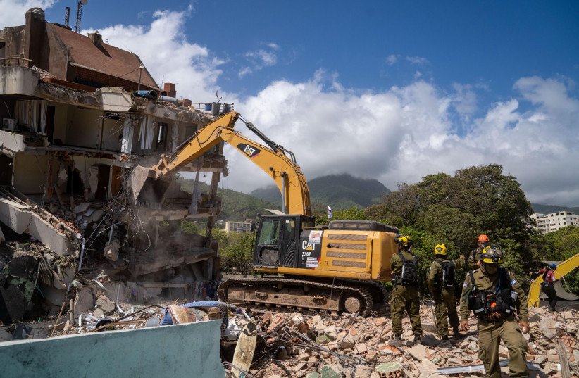 IDF Home Front Command personnel assist with earthquake damage assessment and recovery efforts in Venezuela, July 20, 2026