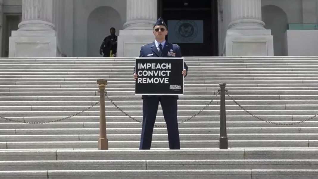 US Air Force officer under investigation after calling for Trump's impeachment