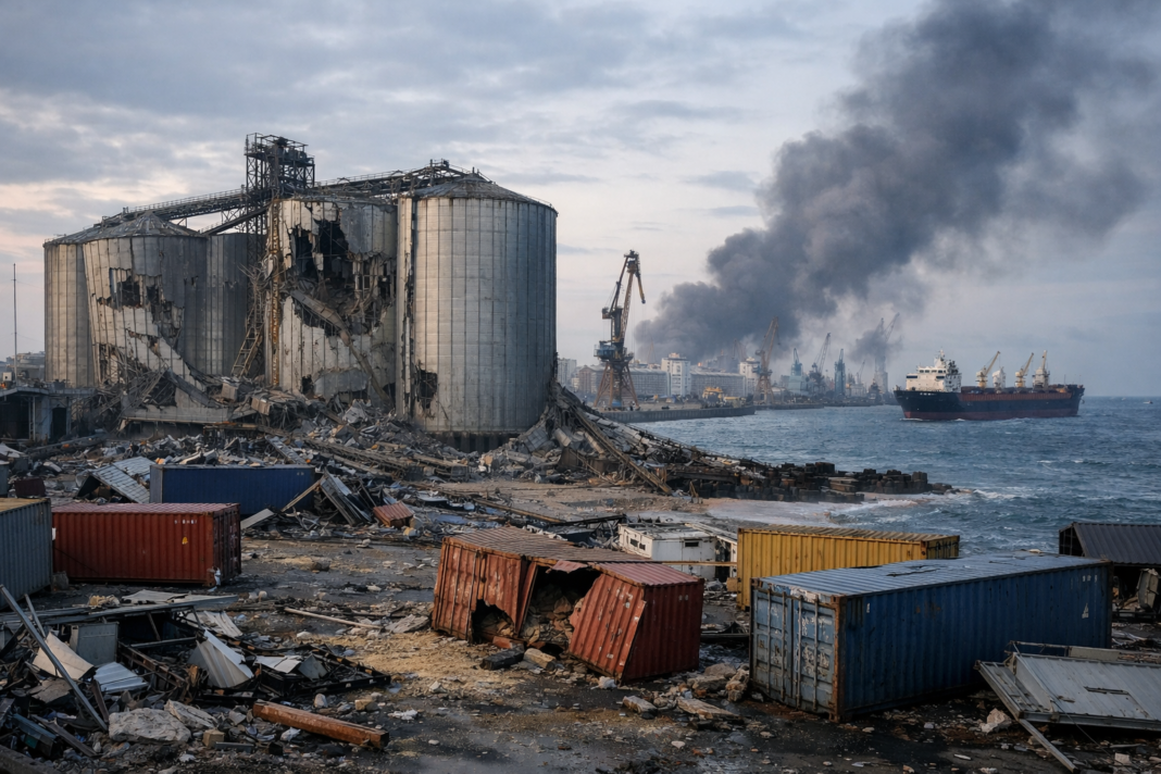 Major Russian grain export terminals struck in Black Sea port attack