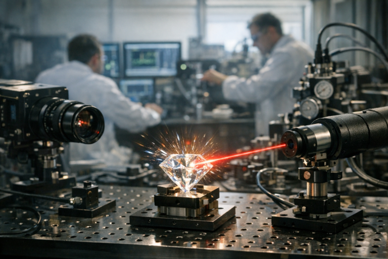 Laser shock experiments lower diamond's melting point, closing long-standing gap