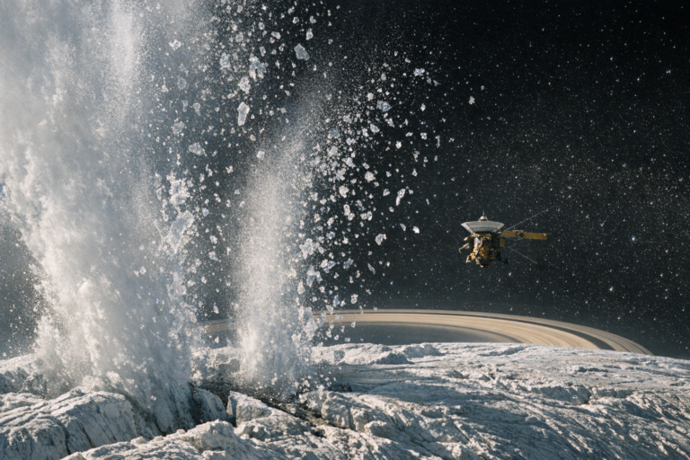 How Frozen Droplets Could Explain Enceladus’s Puzzling Ice Chemistry