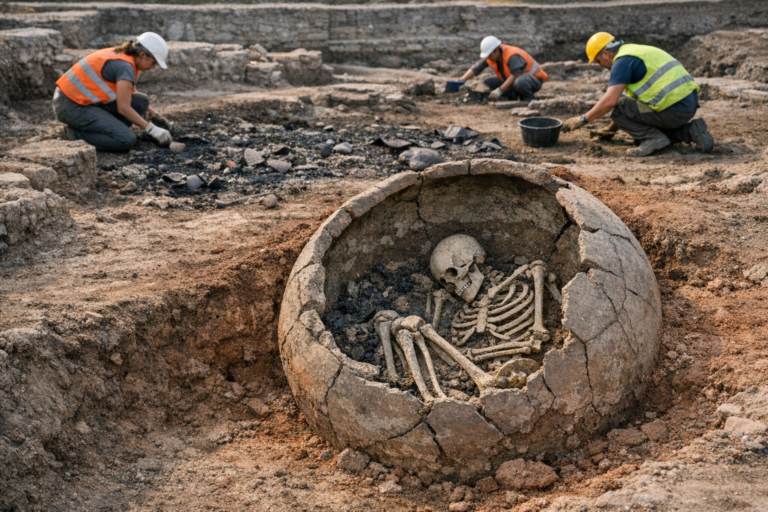 Ancient Roman jar yields skeleton of person killed in siege at Deultum