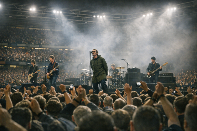 Oasis reunion in Cardiff: a tense build-up and a cathartic night on film