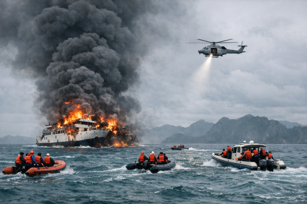 Five dead and 86 missing after ferry fire near Coron, Palawan