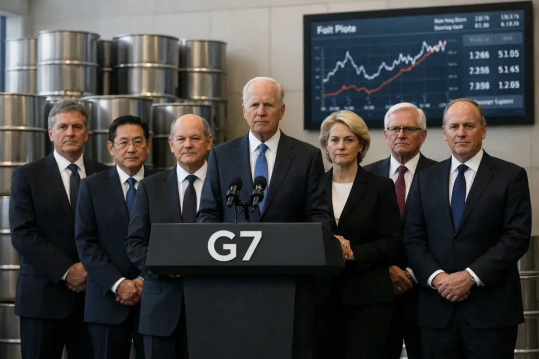 G7 announces coordinated release of 100 million barrels to ease fuel market pressure
