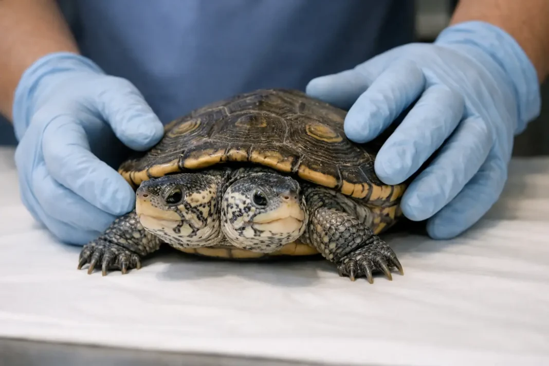 Two-headed diamondback terrapin discovered on Cape Cod, under veterinary care Two-headed diamondback terrapin discovered on Cape Cod, under veterinary care